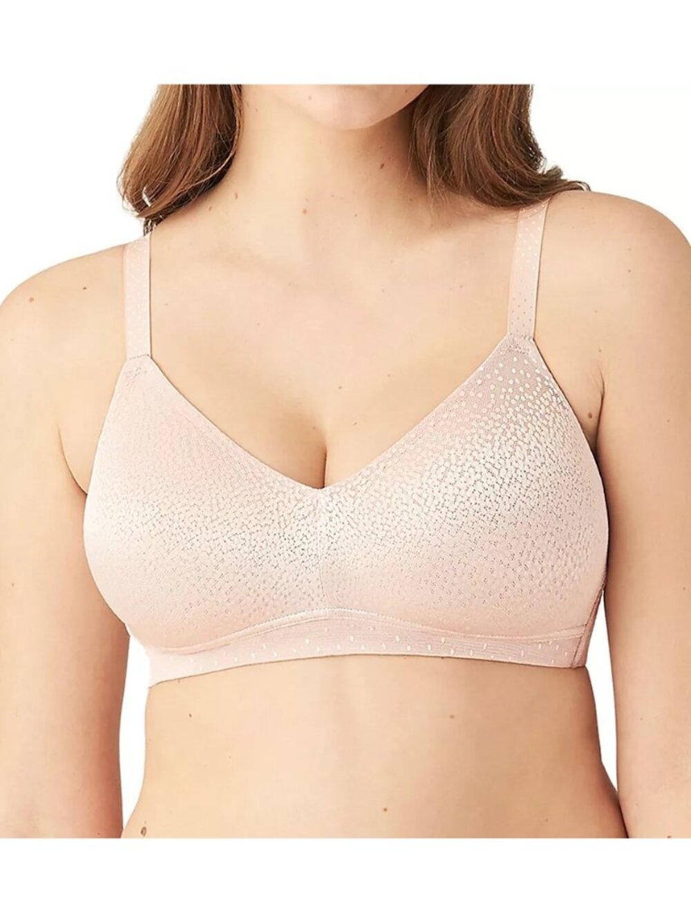 🆕WACOAL Back Appeal Wireless Seamless Unpadded Bra 36DD Beige #852303